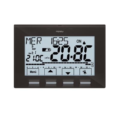 CRONOTERMOSTATO NEXT PARETE SETTIMANALE BATTERIA ANTRACITE 1CRCR028A PERRY - PERRY ELECTRIC 1CRCR028A product photo Photo 01 3XL