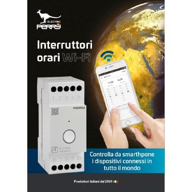 INTERRUTTORE ORARIO CON CONNESSIONE WIFI, GIORNALIERO SETTIMANALE, 2 DIN 1 CONTATTO - PERRY ELECTRIC 1IOIOWF02 product photo Photo 02 3XL