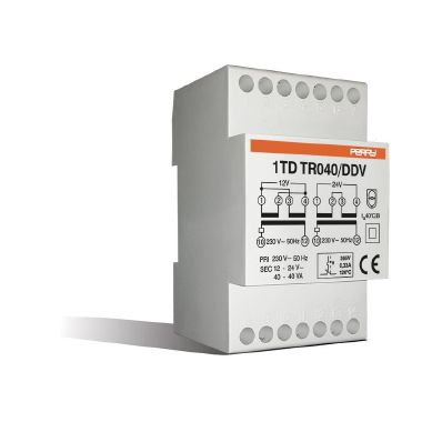 TRASF.MODUL. 40VA 230 12-12-24V - PERRY ELECTRIC 1TDTR040/DDV - PERRY ELECTRIC 1TDTR040/DDV - PERRY ELECTRIC 1TDTR040/DDV product photo Photo 01 3XL