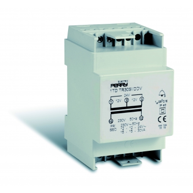 TRASFORMATORE 30VA SERVIZIO INTERMITTENTE 230 12-12-24V BIANCO - PERRY ELECTRIC 1TDTR30SI/DDV product photo Photo 02 3XL