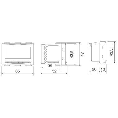 TERMOSTATO DIGITALE DA INCASSO UNIVERSALE 3 MODULI A BATTERIE BIANCO - PERRY ELECTRIC 1TITE540 product photo Photo 05 3XL