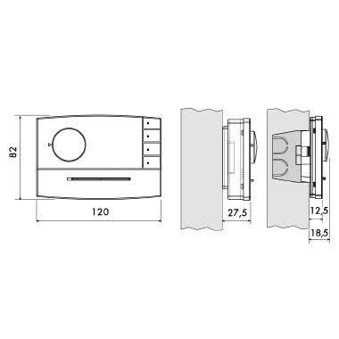 Sesam 1TP TE503B Termostato da parete elettronico, serie Zefiro con spia, Bianco, Dimensioni (LxPxH) 120 x 27.5 x 81 - PERRY ELECTRIC 1TPTE503B product photo Photo 03 3XL