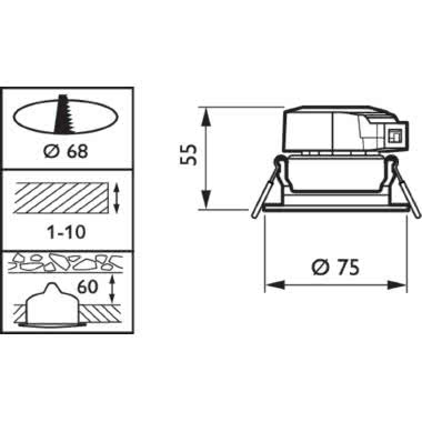 FARETTO INCASSO RS060B LED5-36-/840 PSR II WH - PHILIPS - APPARECCHI RS060B/36840 product photo Photo 02 3XL
