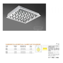 PLAFONIERA INCASSO 60X60 FLUORESCENTE PISA 4X18W OTTICA DARK LIGHT SLB CNR - PLEXIFORM 270418 product photo