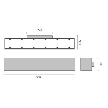 PRISMA 700101 - PLAFONIERA DA PARETE SHAPE UP 2X23W E27 ARGENTO - PRISMA PERFORMANCE IN LIGHTING 700101 product photo Photo 03 3XL