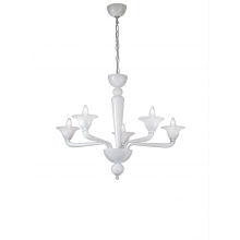 LAMPADARIO MURANO BIANCO 5 LUCI - ROSSINI ILLUMINAZIONE MAC001B product photo