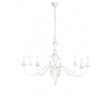 LAMPADARIO METALLO BIANCO 8 LUCI - ROSSINI ILLUMINAZIONE BOL002 product photo Photo 01 3XL