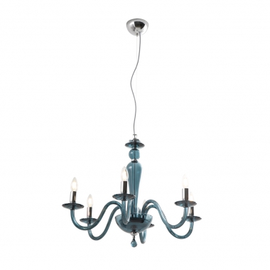 SOSP. 6 LUCI IN VETRO OTTANIO - ROSSINI ILLUMINAZIONE CRI002OTN product photo Photo 01 3XL