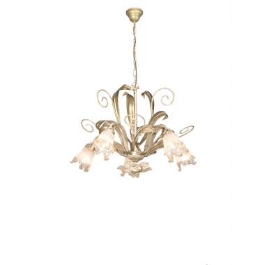 SOSPENSIONE AVORIO ORO CON VETRI - ROSSINI ILLUMINAZIONE REG002 product photo Photo 01 3XL