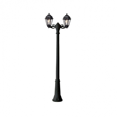 LAMPADA DA TERRA LAMPIONE GIARDINO CLASSICO E27 IP44 DUE LUCI NERO - ROSSINI ILLUMINAZIONE T.20600-2 product photo Photo 01 3XL