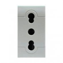 PRESA 2 POLI +TERRA 16A 250V BIVALENTE (P11/P17) TECNOPOLIMERO GRIGIO - SCAME PARRE 1016403G product photo