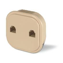 PRESA FISSA TELEFONICA INC.X 2 PLUG 6.4 AVORIO - SCAME PARRE 180706 - SCAME PARRE 180706 product photo