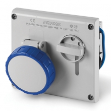 PRESA INTERBLOCCATA INCASSO OMNIA 2 POLI + TERRA 16A 6H IP67 200-250V 60HZ - 50HZ 136X125MM MORSETTI A VITE - SCAME PARRE 4051683 product photo