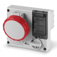 PRESA INTERBLOCCATA INCASSO OMNIA C/FUSIBILE 3 POLI + TERRA 16A 6H IP67 380-415V 60HZ - 50HZ 136X125MM MORSETTI A VITE - SCAME PARRE 4061686 product photo