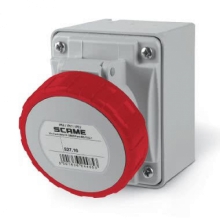 PRESA PARETE C/DIR.3 POLI + TERRA 16A 67 6H 380-415V 50HZ - 60HZ MORSETTI A VITE - SCAME PARRE 5271656 product photo