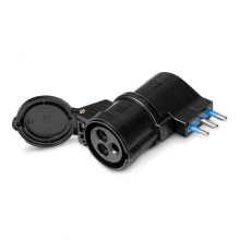 ADATTATORE SEMPLICE 10/16 -CEE17 NERO IP20 16A 2P+T 250V - SCAME PARRE 610384N product photo