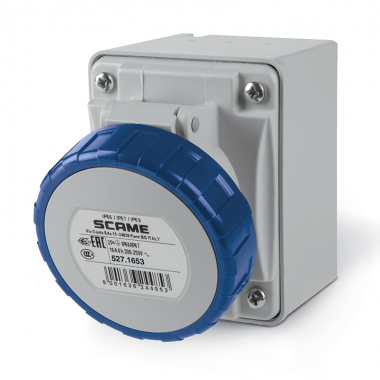 PRESA PARETE C/DIR. 2 POLI + TERRA 16A 67 6H 200-250V 50HZ - 60HZ MORSETTI A VITE - SCAME PARRE 5271653 product photo Photo 01 3XL