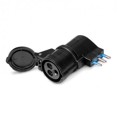 ADATTATORE SEMPLICE 10/16 -CEE17 NERO IP20 16A 2P+T 250V - SCAME PARRE 610384N product photo Photo 01 3XL
