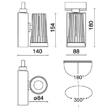 LUXOR XS VERT.25W 700MA 830  BR - SIDE ILLUMINAZIONE 67773/LBC/40 - SIDE ILLUMINAZIONE 67773/LBC/40 product photo Photo 03 3XL