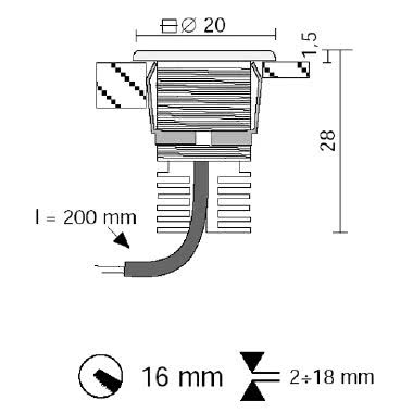 EYES MOD.A1 LED LBI C/MOLLA IP68 - SIDE ILLUMINAZIONE E881/M/LBI/68 - SIDE ILLUMINAZIONE E881/M/LBI/68 product photo Photo 03 3XL