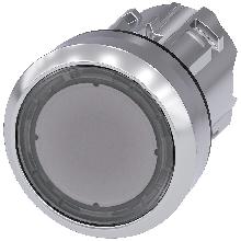 Pulsante, 22 mm, rotondo, in metallo lucido, trasparente, bottone - SIEMENS 3SU10500AB700AA0 product photo