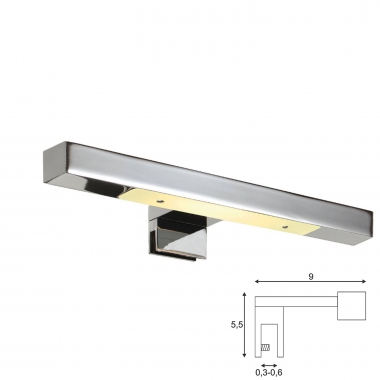 PLAFONIERA APPLIQUE PER QUADRI SPECCHI MIRROR LAMP, DP 118 R7S, CROMO, MAX. 60W - SLV ITALIA 146782 product photo Photo 01 3XL
