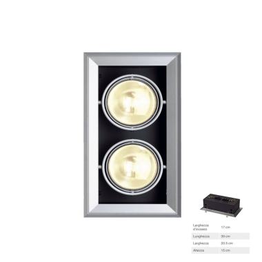 FARETTO AIXLIGHT MODULO INCASSO 2 SPOT GU10 PAR 111 GRIGIO - SLV ITALIA 154062 product photo Photo 01 3XL
