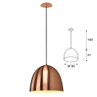 SOSPENSIONE RAME SPAZZOLATO PARA CONE 30 CM SOSPENSIONE 1X E27 ROTONDO - SLV ITALIA 133019 product photo