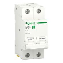 Interruttore magnetotermico (MCB), Resi9, 2P, 25 A, curva C, 4500 A, 400 V - SCHNEIDER ELECTRIC R9F32225 product photo