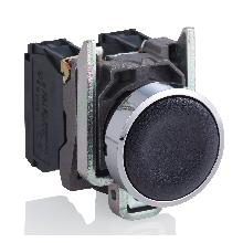 Pulsante, metallo, Harmony XB4, a filo, nero, 22 mm, ritorno a molla, non marcato, 1NO+1NC - SCHNEIDER ELECTRIC XB4BA25 product photo