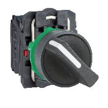 Selettore D.22 - 2 posizioni - sblocco rotazione - leva nero - 1NO+1NC - SCHNEIDER ELECTRIC XB5AD25 product photo