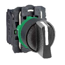 Selettore D.22- 3 posizioni - sblocco rotazione - leva nero - 2NO - SCHNEIDER ELECTRIC XB5AD33 product photo