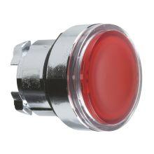 Testa pulsante luminoso Ø22 - rosso - per inserimento etichetta- per LED universale - SCHNEIDER ELECTRIC ZB4BA48 product photo