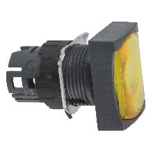 Testa pulsante luminoso rettangolare D.16 - filoghiera - giallo - SCHNEIDER ELECTRIC ZB6DW5 product photo