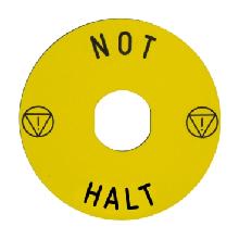 Etichetta circolare D.90 per arresto emergenza -NOT-HALT/logo ISO13850 - SCHNEIDER ELECTRIC ZBY8230 product photo