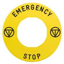 Etichetta rettangolare Ø60 per arresto emerg.-EMERGENCY STOP/logo ISO13850 - SCHNEIDER ELECTRIC ZBY9330T product photo