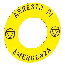 ETICHETTA GIALLA ''ARRESTO EMERGENZA'' - SCHNEIDER ELECTRIC ZBY9630T - SCHNEIDER ELECTRIC ZBY9630T - SCHNEIDER ELECTRIC ZBY9630T product photo