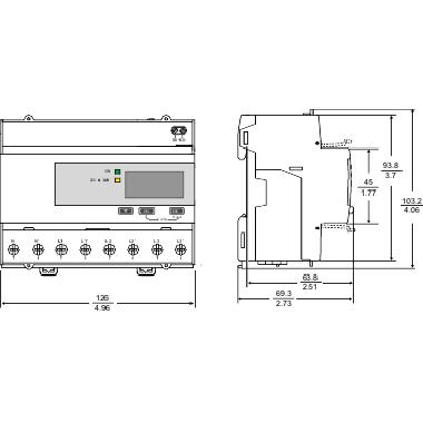 Contatore energia iEM3555 - 3P+N - Modbus, 1DI+1DO - Inserzione con TA Rogowski - SCHNEIDER ELECTRIC A9MEM3555 product photo Photo 01 3XL