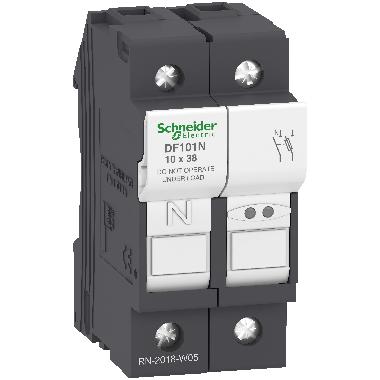 Portafusibile TeSys DF 32A - fusibile 10x38 1P+N - SCHNEIDER ELECTRIC DF101N product photo Photo 01 3XL