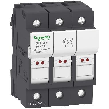 Portafusibile TeSys DF 32A - fusibile 10x38 3P con LED - SCHNEIDER ELECTRIC DF103V product photo Photo 01 3XL