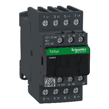 Contattore TeSys LC1D - 4 poli - AC1 440V 40 A - 24 V CC - SCHNEIDER ELECTRIC LC1DT40BD product photo Photo 01 3XL