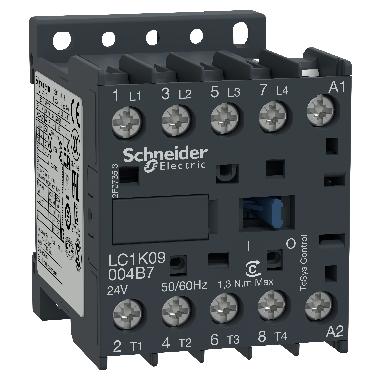 Contattore TeSys LC1K - 4 poli - AC1 440V 20 A - 24 V AC - SCHNEIDER ELECTRIC LC1K09004B7 product photo Photo 01 3XL