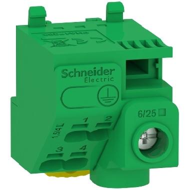 Morsettiera Isolamento terra 5 fori c / n connett. - SCHNEIDER ELECTRIC LGYT1E05 product photo Photo 01 3XL