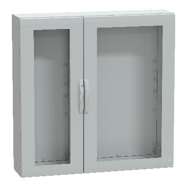 Armadio in poliestere con porta trasparente 1250x1250x320 IP65 RAL 7035 - SCHNEIDER ELECTRIC NSYPLA12123TG product photo Photo 01 3XL