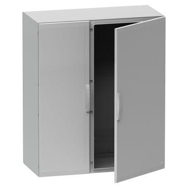 Armadio in poliestere con porta liscia 750x1250x420 IP65 RAL 7035 - SCHNEIDER ELECTRIC NSYPLA7124G product photo Photo 01 3XL