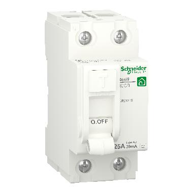 INTERRUTTORE DIFFERENZIALE RESI9 RCCB 2P 25A  30MA  AC - SCHNEIDER ELECTRIC R9R21225 product photo Photo 01 3XL