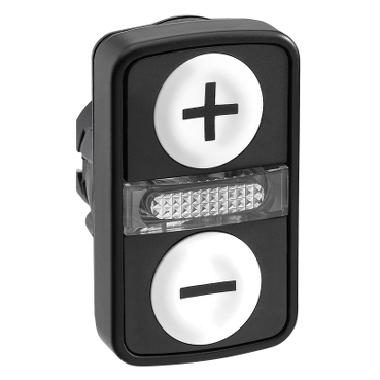 Testa pulsante doppio luminoso bianco filo/bianco filo D.22 con marcatura - SCHNEIDER ELECTRIC ZB5AW7A1715 product photo Photo 01 3XL