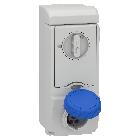 Presa da parete interbloccata fusibilata Unika IP65 16A 220V 2P+T - SCHNEIDER ELECTRIC 83181 product photo