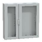 Armadio in poliestere con porta trasparente 1250x1250x320 IP65 RAL 7035 - SCHNEIDER ELECTRIC NSYPLA12123TG product photo