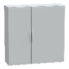 Armadio in poliestere con porta liscia 1250x1250x420 IP65 RAL 7035 - SCHNEIDER ELECTRIC NSYPLA12124G product photo